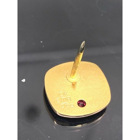 Village Inn Restaurant Red Gemstone 10k Yellow Gold Service Pin No Back - Picture 5 of 8